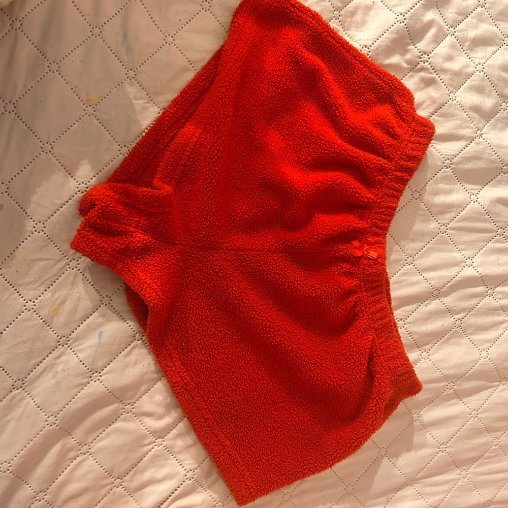 Cozy Red Knit Shorts
